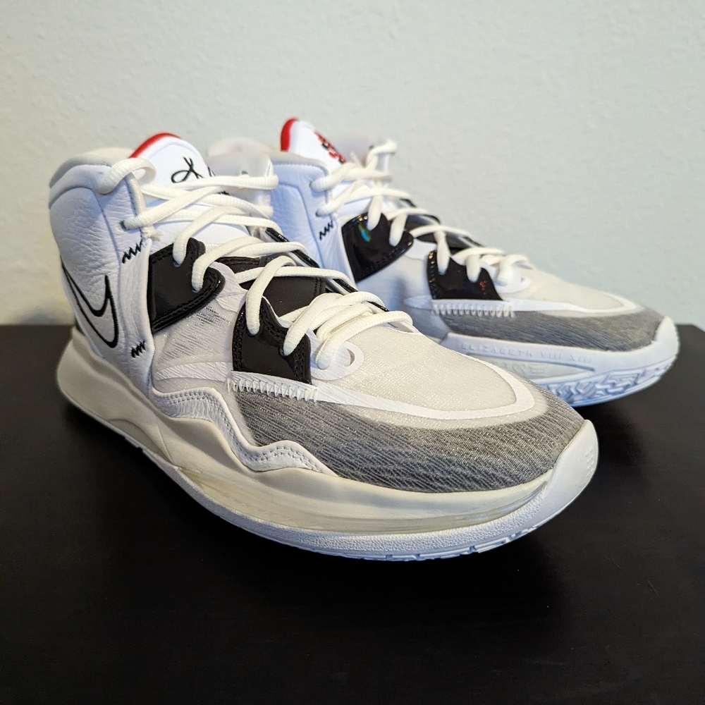Nike Kyrie 8 Infinity Mens Basketball 2022 White Black CZ0204 101 - Picture 6 of 9